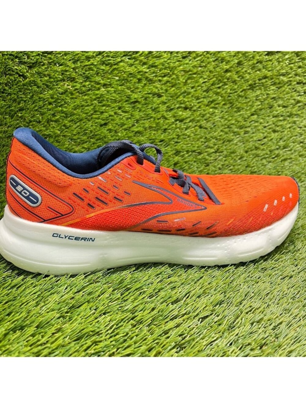 Brooks Glycerin 20 Mens Size 10.5 Orange Athletic Running Walking Shoes Sneakers